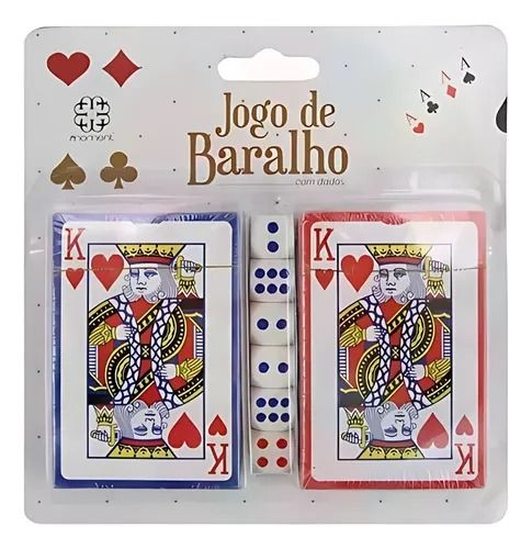 JOGO BARALHO C/2 E 6 DADOS